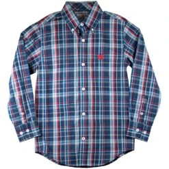 Cinch Boys' Match Dad Plaid Button-Down Shirt