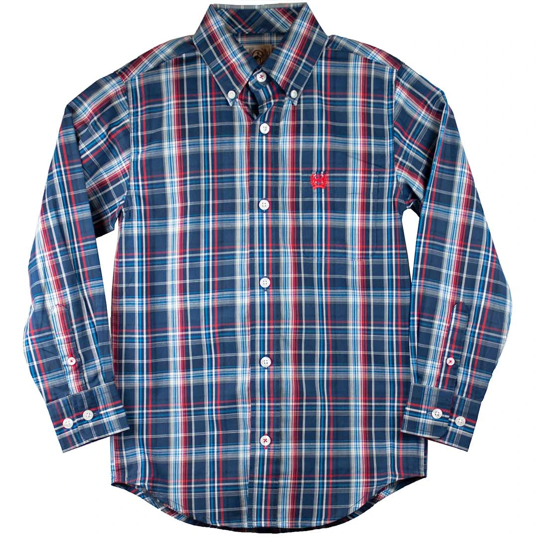 Cinch Boys' Match Dad Plaid Button-Down Shirt 3 Cinch Boys' Match Dad Plaid Button-Down Shirt