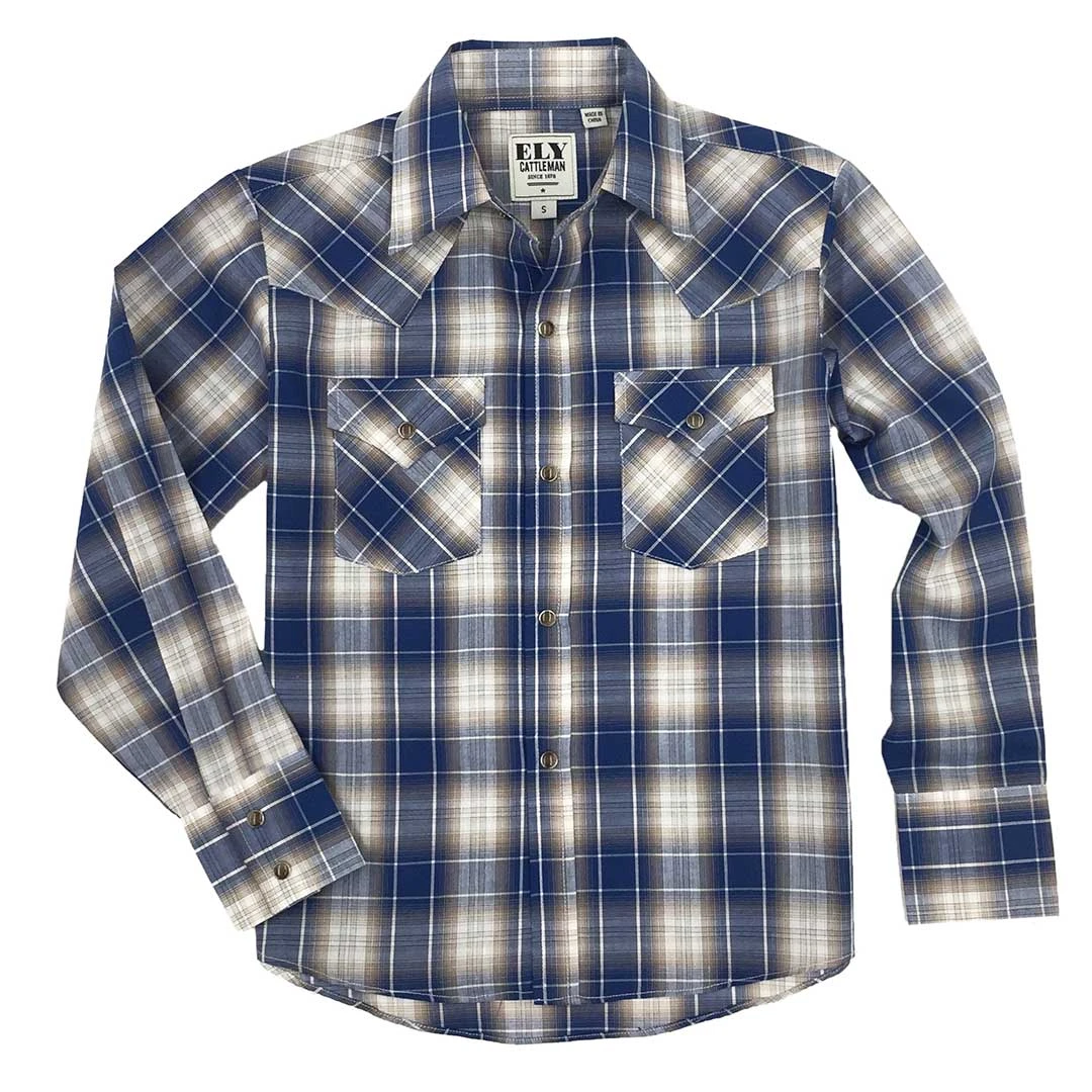 Ely Cattleman Boys' Plaid Print Shirt 3 Ely Cattleman Boys' Plaid Print Shirt