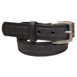 AndWest Boys' Textured Roller Buckle Black Belt