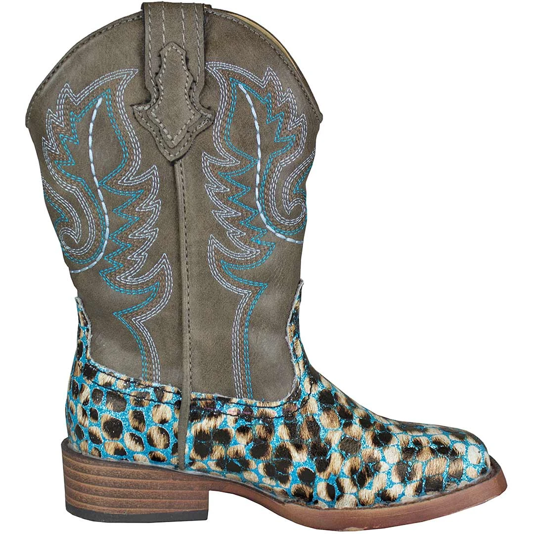 Roper Girls' Glitter Leopard Square Toe Cowgirl Boots 6 Roper Girls' Glitter Leopard Square Toe Cowgirl Boots - Image 4