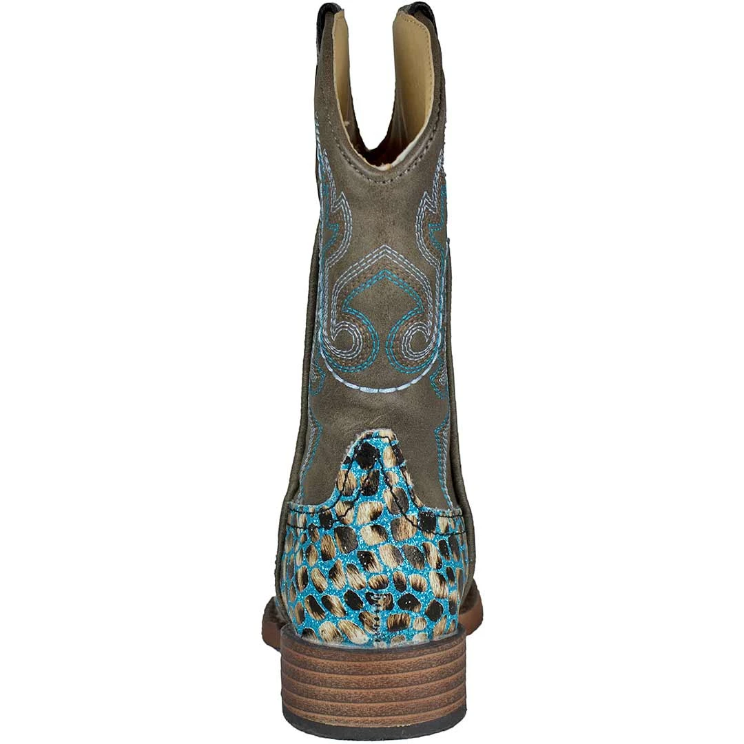 Roper Girls' Glitter Leopard Square Toe Cowgirl Boots 7 Roper Girls' Glitter Leopard Square Toe Cowgirl Boots - Image 5