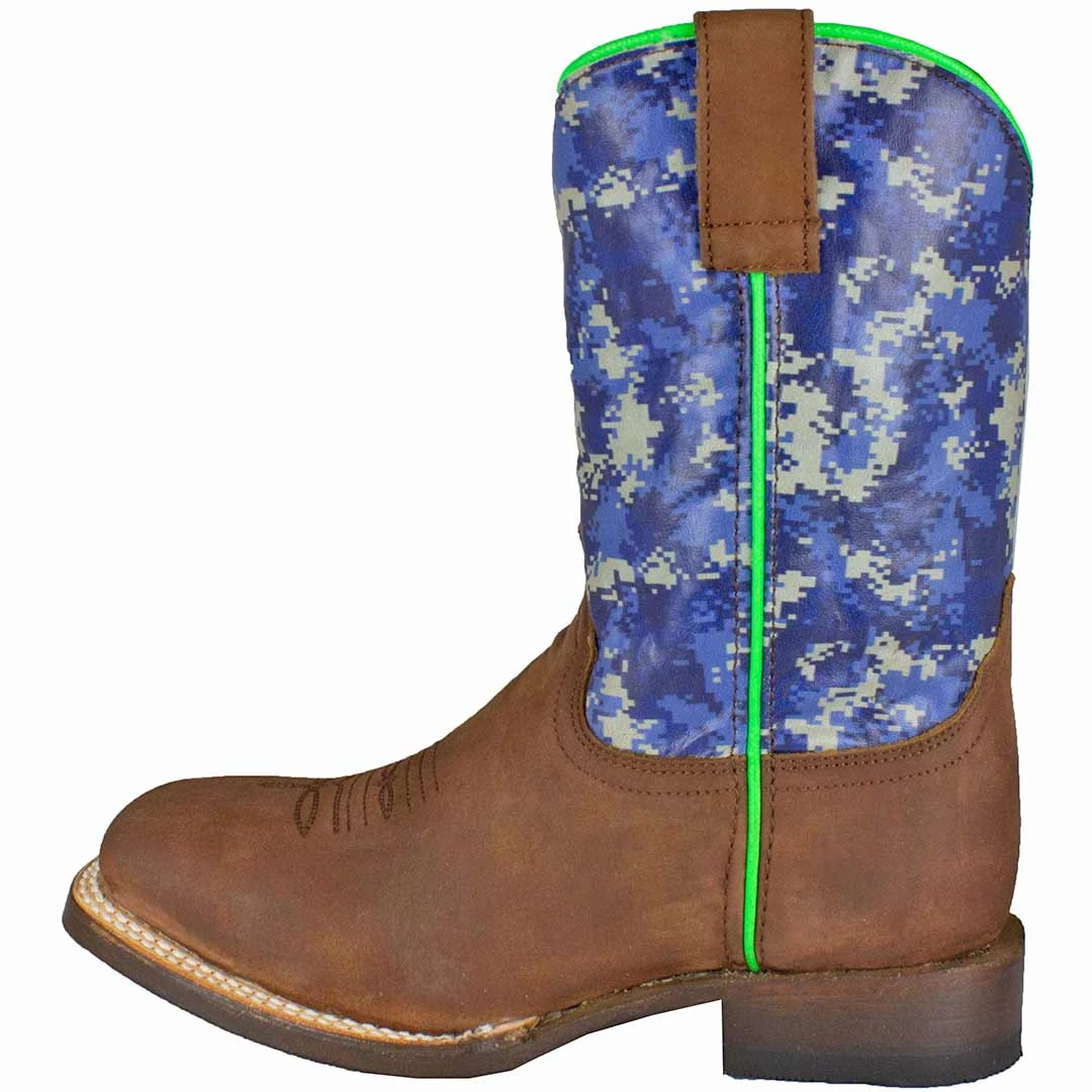 Roper Boys' Pixel Print Shaft Cowboy Boots 3 Roper Boys' Pixel Print Shaft Cowboy Boots - Image 2