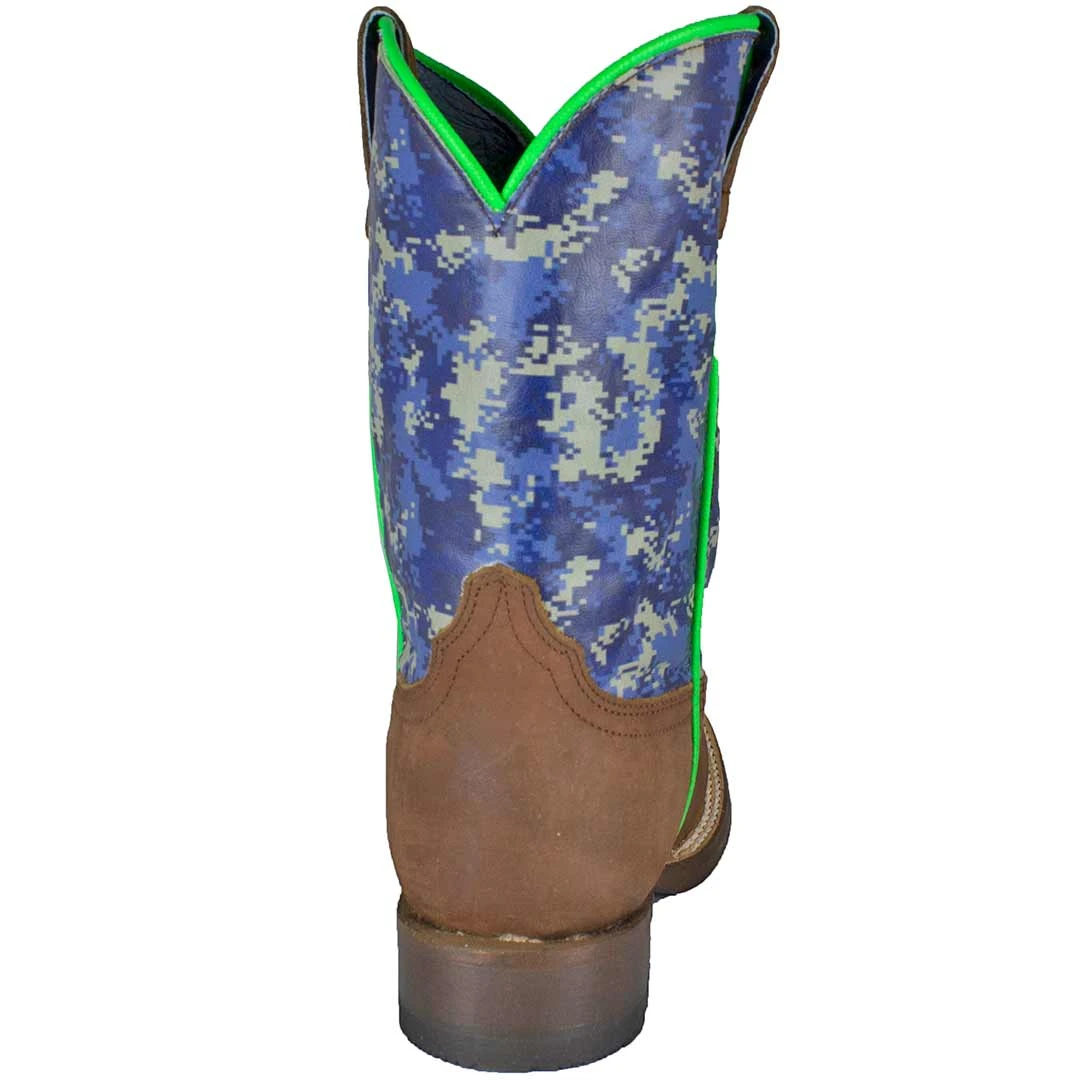 Roper Boys' Pixel Print Shaft Cowboy Boots 6 Roper Boys' Pixel Print Shaft Cowboy Boots - Image 5