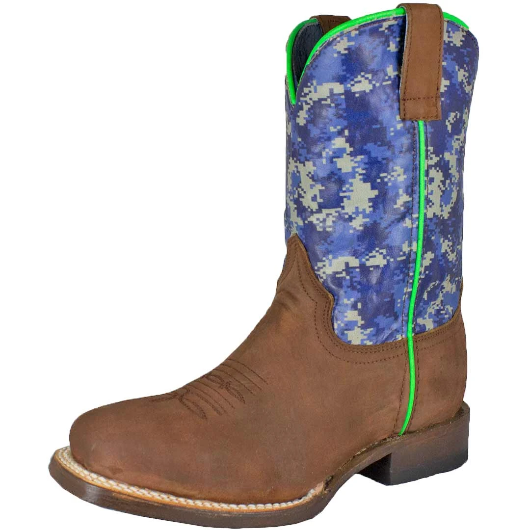 Roper Boys' Pixel Print Shaft Cowboy Boots 2 Roper Boys' Pixel Print Shaft Cowboy Boots