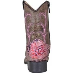 Old West Toddler Girls' Metallic Croc Print Cowgirl Boots -Wrangler || Schleich || ROPER Shop OLD VB1054b