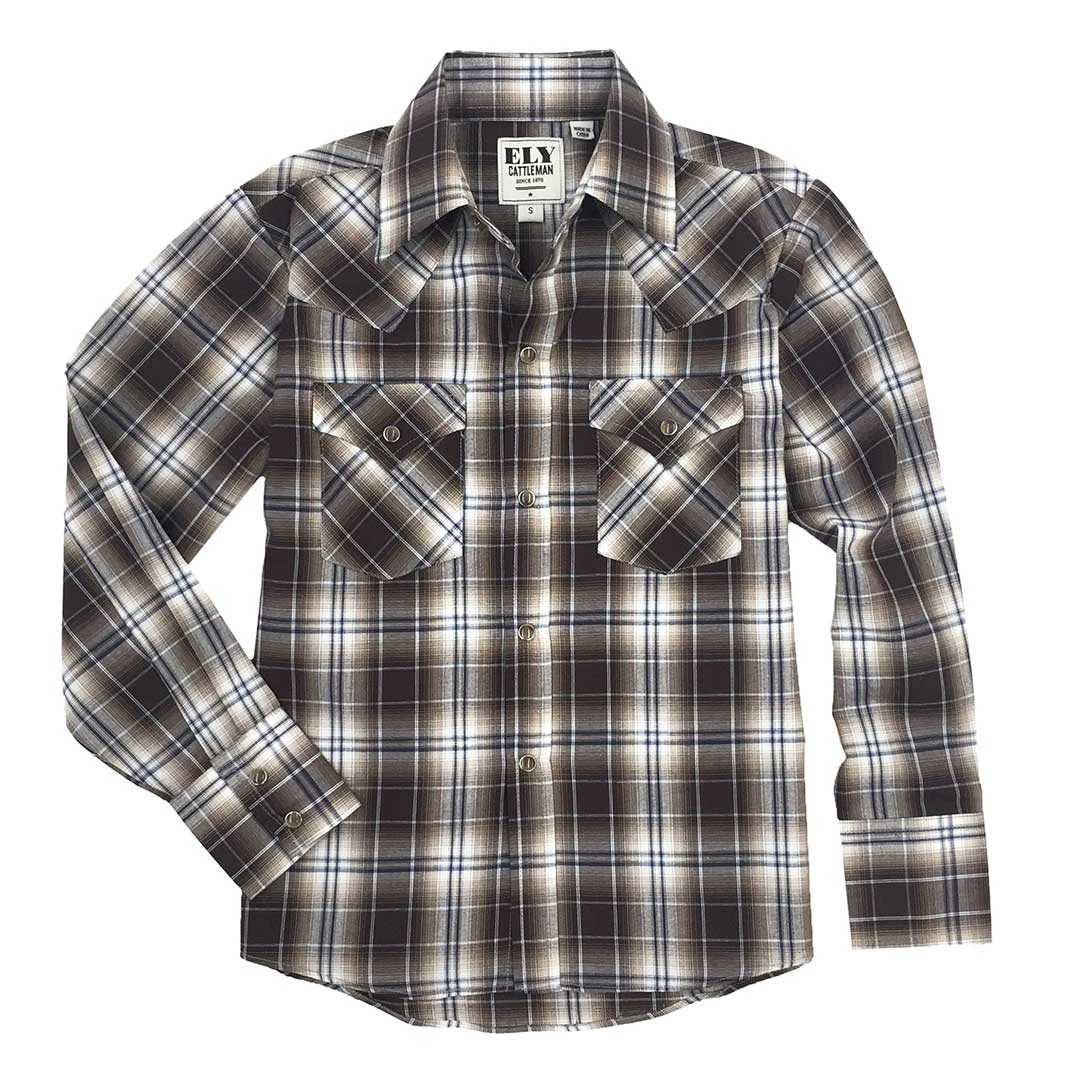 Ely Cattleman Boys' Plaid Print Shirt 4 Ely Cattleman Boys' Plaid Print Shirt - Image 2