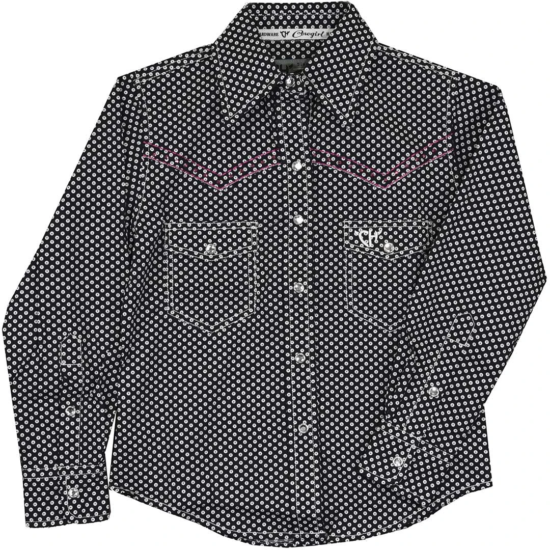 Cowgirl Hardware Girls' Circle Print Snap Shirt 3 Cowgirl Hardware Girls' Circle Print Snap Shirt