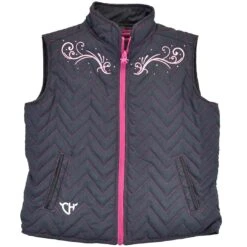 Cowgirl Hardware Girls' Swirl Pattern Quilted Vest