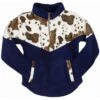 Cruel Denim Girls' Cow Print 1/4 Zip Fleece Pullover -Wrangler || Schleich || ROPER Shop cruel denim girls cow print 1 4 zip fleece pullover