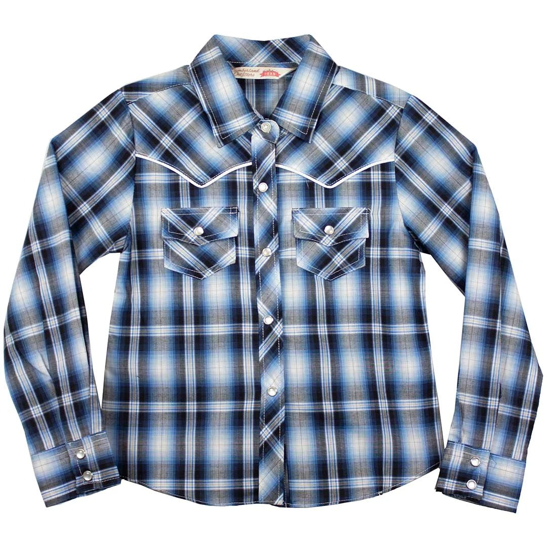 Cumberland Outfitters Girls' Ombre Plaid Snap Shirt 3 Cumberland Outfitters Girls' Ombre Plaid Snap Shirt