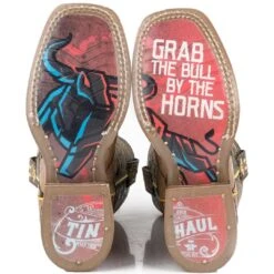 Tin Haul Youth Boys' Grab The Bull Cowboy Boots -Wrangler || Schleich || ROPER Shop img21802 tin haul youth boys grab the bull cowboy boots