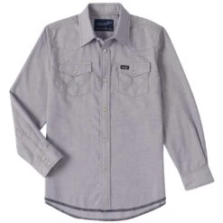 Wrangler Boys' Cowboy Cut Chambray Snap Shirt -Wrangler || Schleich || ROPER Shop img29338 wrangler boys cowboy cut chambray snap shirt