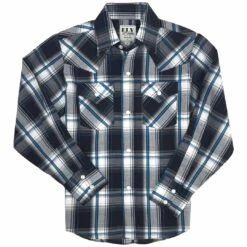 Ely Cattleman Boys' Plaid Snap Shirt