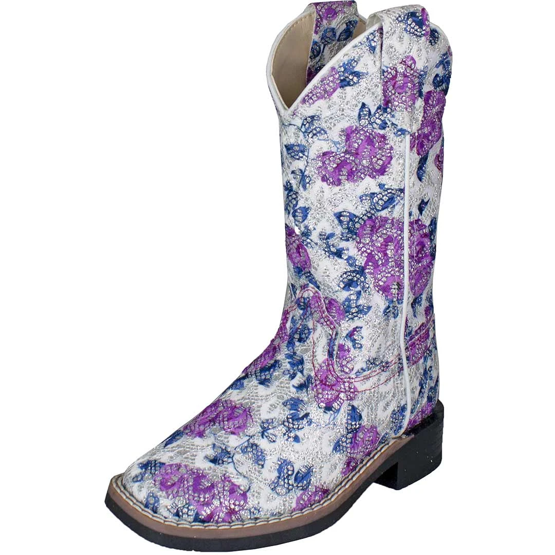 Old West Girls' Floral Bling Cowgirl Boots 3 Old West Girls' Floral Bling Cowgirl Boots