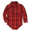 Wrangler Baby Boys' Plaid 1/4 Snap Onesie -Wrangler || Schleich || ROPER Shop img35931 wrangler infant toddler boy s plaid onesie