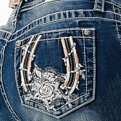 Grace In LA Girls' Horseshoe Rose Bootcut Jeans -Wrangler || Schleich || ROPER Shop img41485 grace in la girls horseshoe rose bootcut jeans