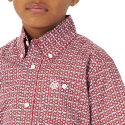 Wrangler Boy's Short Sleeve Print Button-Down Shirt -Wrangler || Schleich || ROPER Shop img43073 wrangler boy s short sleeve print button down shirt