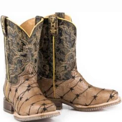 Tin Haul Youth Boys' Grab The Bull Cowboy Boots -Wrangler || Schleich || ROPER Shop img45819 tin haul youth boys grab the bull cowboy boots