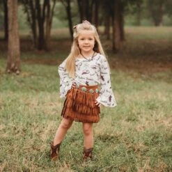 Shea Baby Toddler Girls' Fringe Suede Skirt -Wrangler || Schleich || ROPER Shop img55545 shea baby toddler girls fringe suede skirt