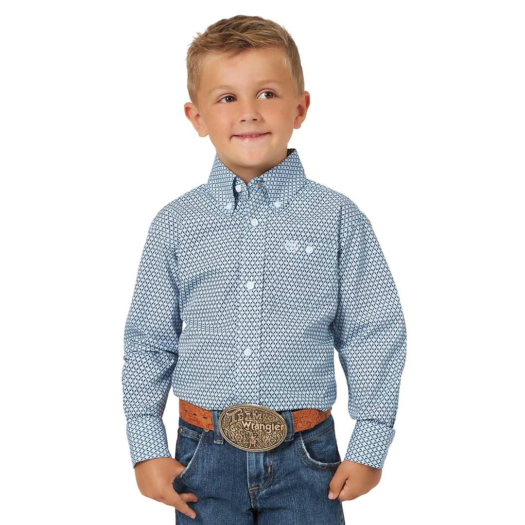 Wrangler Boys' George Strait Geometric Print Shirt 5 Wrangler Boys' George Strait Geometric Print Shirt - Image 3