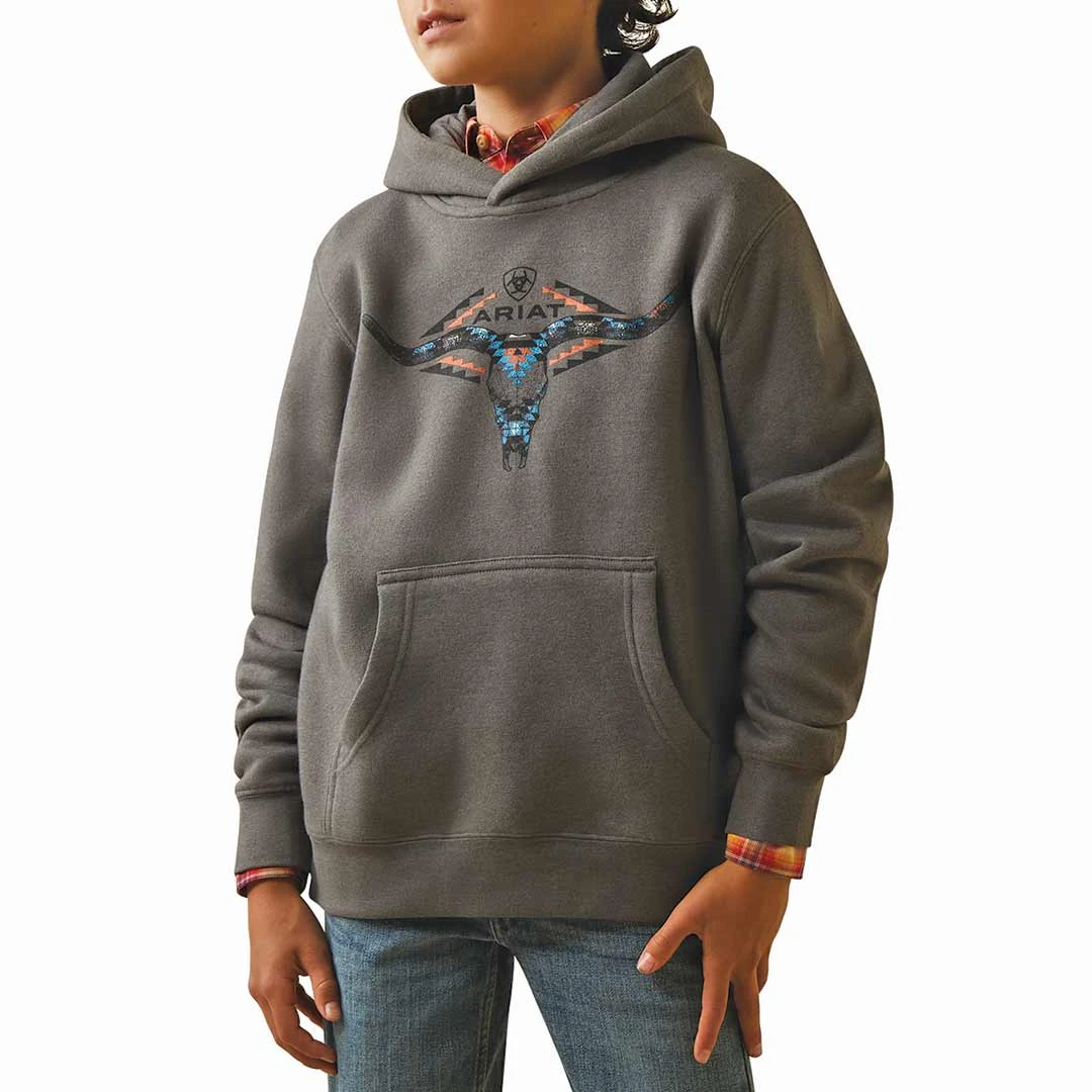 Ariat Boys' Horns Southwest Graphic Hoodie 3 Ariat Boys' Horns Southwest Graphic Hoodie