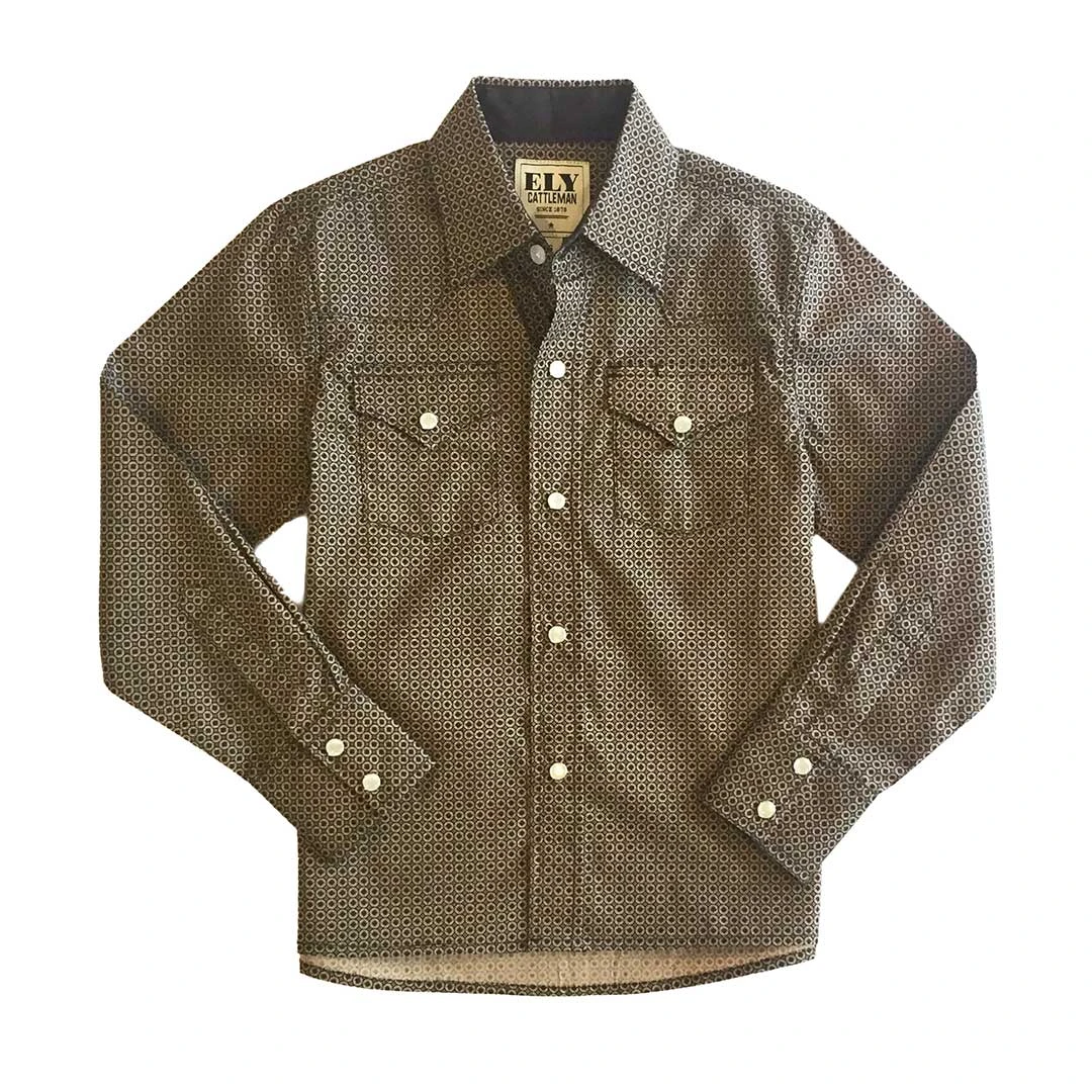 Ely Cattleman Boys' Mini Geo Print Shirt 4 Ely Cattleman Boys' Mini Geo Print Shirt - Image 2