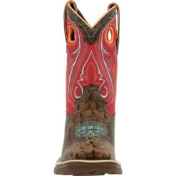 Durango Lil' Rebel Kids' Gator Embossed Cowboy Boots -Wrangler || Schleich || ROPER Shop img86838 durango lil rebel kids gator embossed cowboy boots