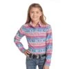 Panhandle Girls' Aztec Stripe Shirt -Wrangler || Schleich || ROPER Shop img87660 panhandle girl s aztec stripe shirt