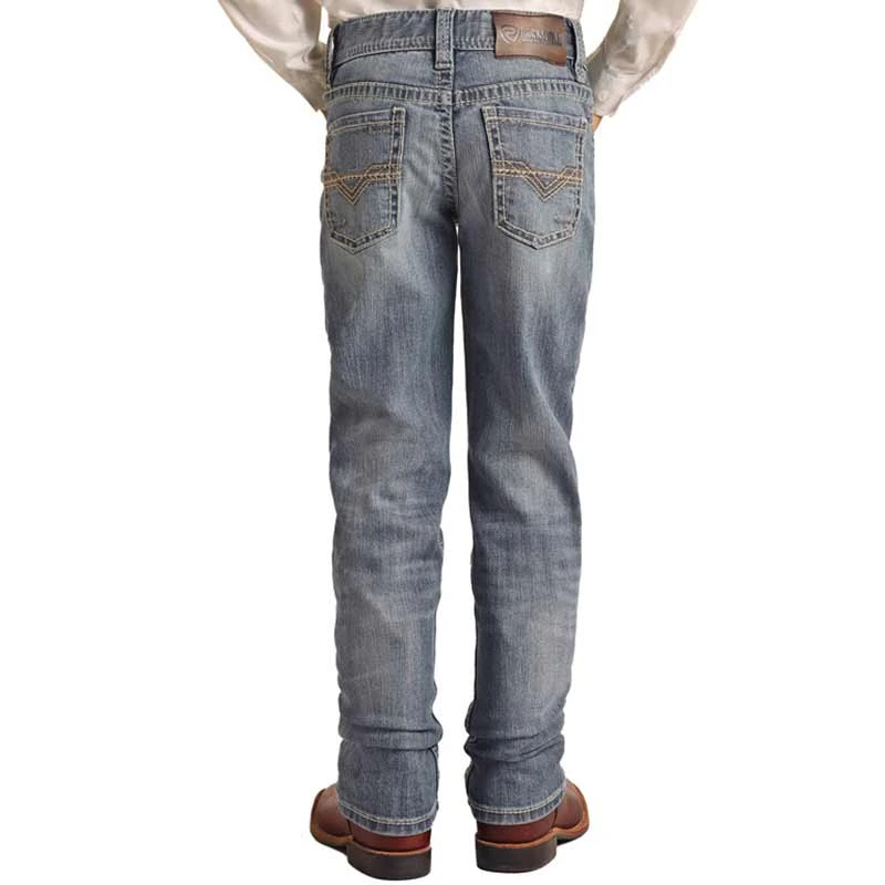 Rock & Roll Denim Boys' Slim Fit Revolver Bootcut Jeans 3 Rock & Roll Denim Boys' Slim Fit Revolver Bootcut Jeans
