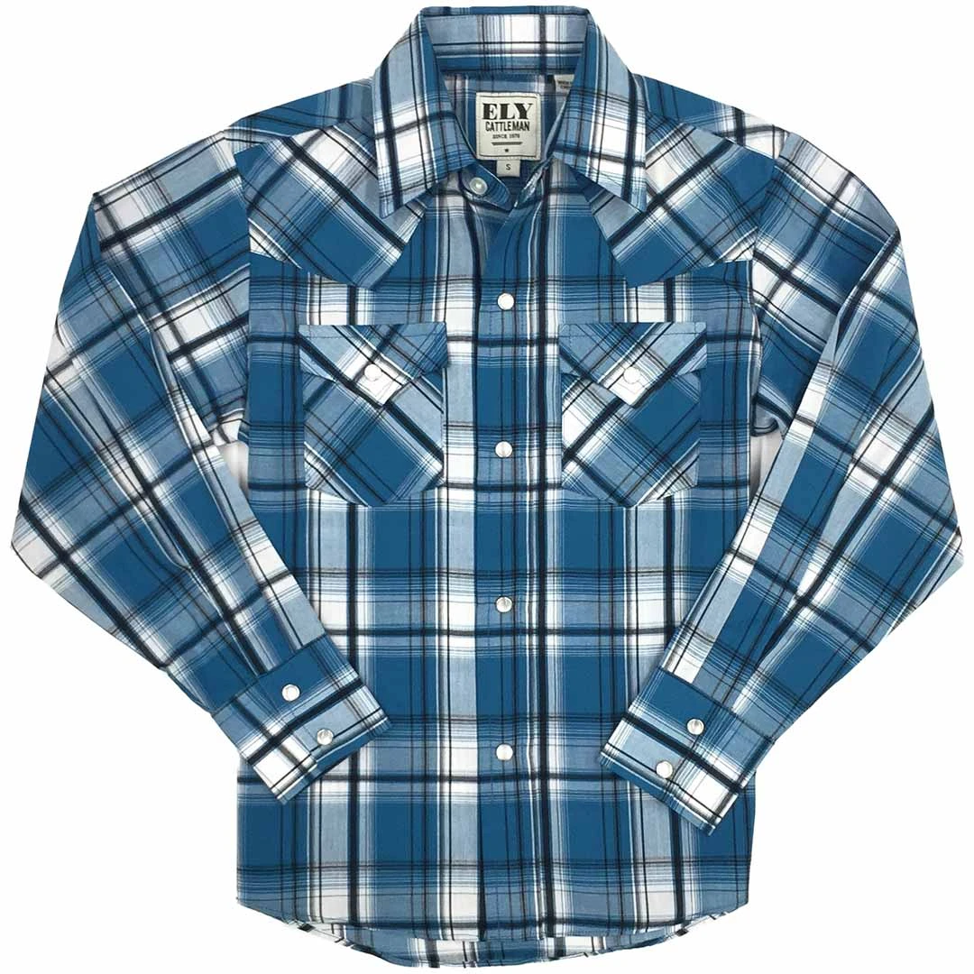 Ely Cattleman Boys' Plaid Snap Shirt 4 Ely Cattleman Boys' Plaid Snap Shirt - Image 2