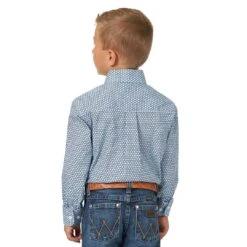 Wrangler Boys' George Strait Geometric Print Shirt 9 Wrangler Boys' George Strait Geometric Print Shirt -Wrangler || Schleich || ROPER Shop img90763 wrangler boy s george strait geometric print shirt