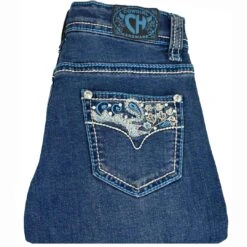 Cowgirl Hardware Girls' Paisley Vine Pocket Bootcut Jeans -Wrangler || Schleich || ROPER Shop img95940 cowgirl hardware girls paisley vine pocket bootcut jeans