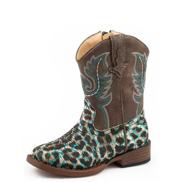 Roper Toddler Girls' Glitter Leopard Cowgirl Boots 3 Roper Toddler Girls' Glitter Leopard Cowgirl Boots
