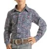 Panhandle Select Boys' Paisley Stripe Print Snap Shirt 2 Panhandle Select Boys' Paisley Stripe Print Snap Shirt -Wrangler || Schleich || ROPER Shop panhandle select boys paisley stripe print snap shirt
