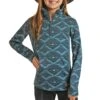 Powder River Outfitters Girls' Aztec 1/4 Zip Sweater -Wrangler || Schleich || ROPER Shop powder river outfitters girls aztec 1 4 zip sweater