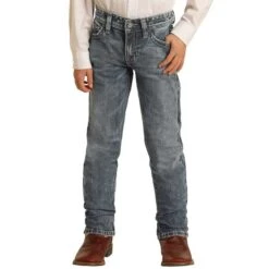Rock & Roll Denim Boys' Slim Stretch Revolver Bootcut Jeans -Wrangler || Schleich || ROPER Shop rock roll denim boys slim stretch revolver bootcut jeans