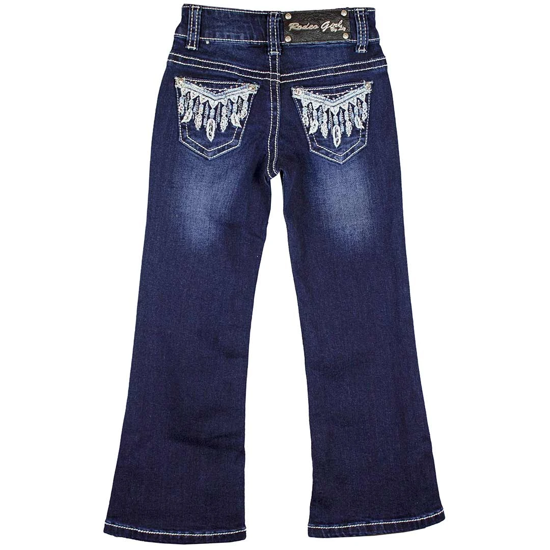 Rodeo Girl Girls' Feather Pocket Bootcut Jeans 3 Rodeo Girl Girls' Feather Pocket Bootcut Jeans