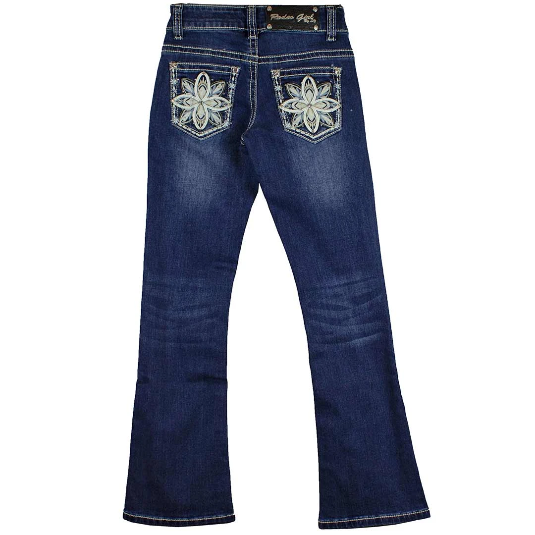Rodeo Girl Girls' Floral Bootcut Jeans 3 Rodeo Girl Girls' Floral Bootcut Jeans