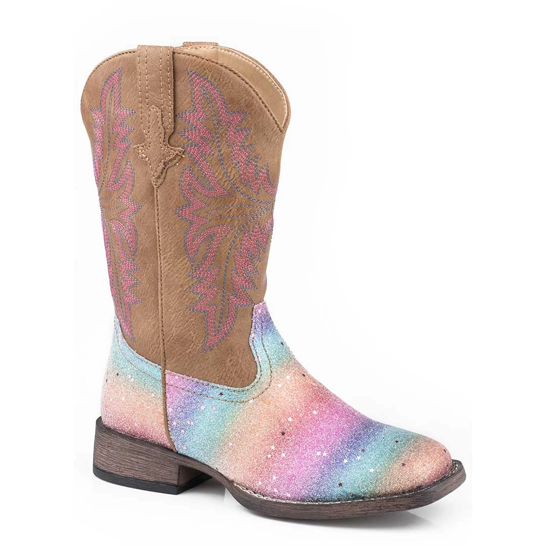 Roper Girls' Glitter Rainbow Cowgirl Boots 4 Roper Girls' Glitter Rainbow Cowgirl Boots - Image 2