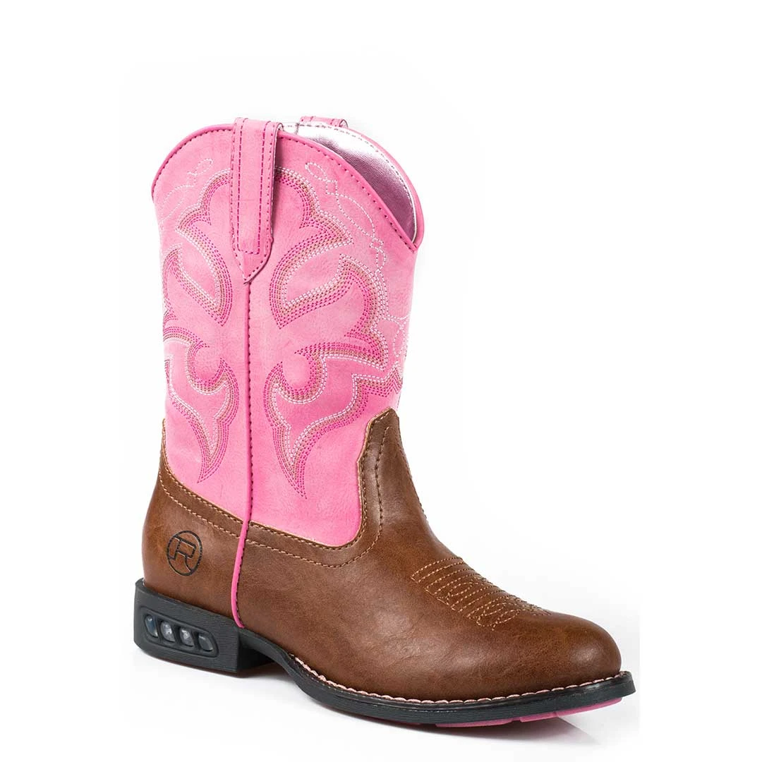 Roper Girls' Lighting Round Toe Light Up Cowgirl Boots 4 Roper Girls' Lighting Round Toe Light Up Cowgirl Boots - Image 2