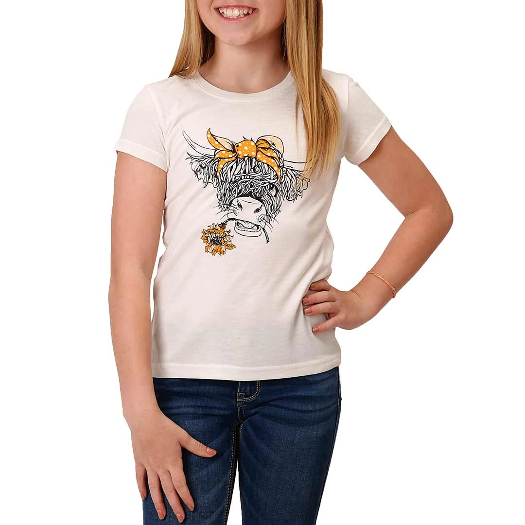Roper Girls' Bandana Steer Graphic T-Shirt 3 Roper Girls' Bandana Steer Graphic T-Shirt