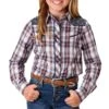 Roper Girls' Contrast Yoke Plaid Snap Shirt -Wrangler || Schleich || ROPER Shop roper girls contrast yoke plaid snap shirt