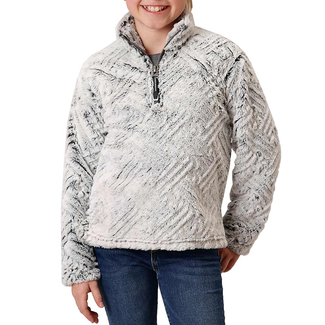 Roper Girls' Fuzzy 1/4 Zip Pullover Sweater 3 Roper Girls' Fuzzy 1/4 Zip Pullover Sweater