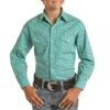 Rough Stock Boys' Geometric Print Snap Shirt 1 Rough Stock Boys' Geometric Print Snap Shirt -Wrangler || Schleich || ROPER Shop rough stock boys geometric print snap shirt