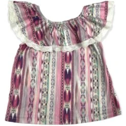 Shea Baby Toddler Girls' Southwest Lace Shirt