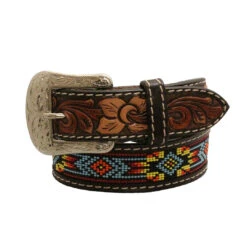 Twisted X Kids' Sunburst Beads Leather Belt