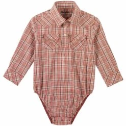 Wrangler Baby Boys' Mini Check Snap Shirt Onesie