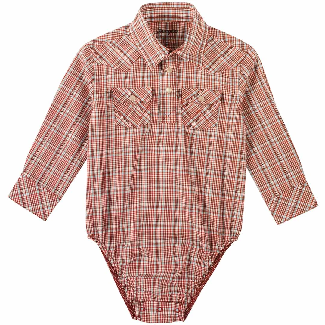 Wrangler Baby Boys' Mini Check Snap Shirt Onesie 3 Wrangler Baby Boys' Mini Check Snap Shirt Onesie