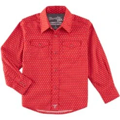 Wrangler Boys' 20X Advanced Comfort Micro Print Snap Shirt